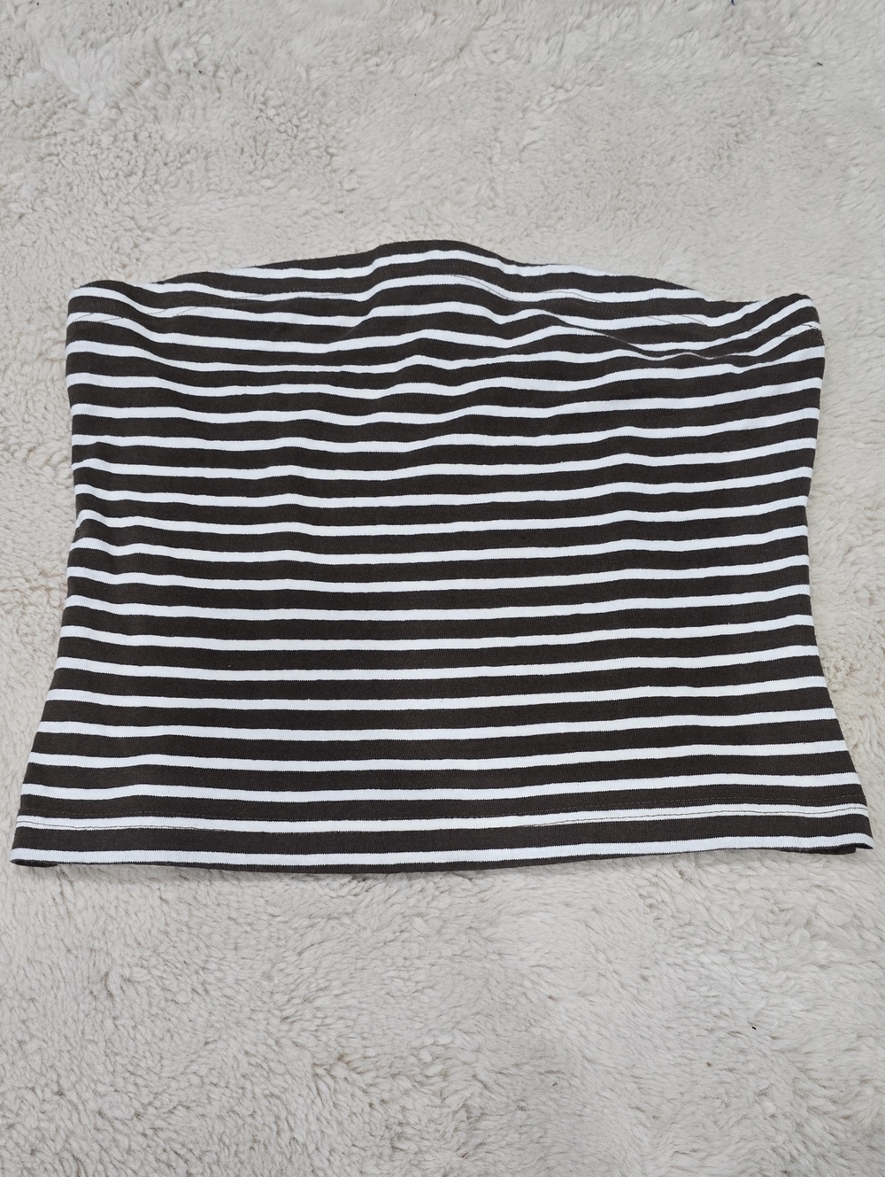 Free People Black and White Striped Tube Crop Top
